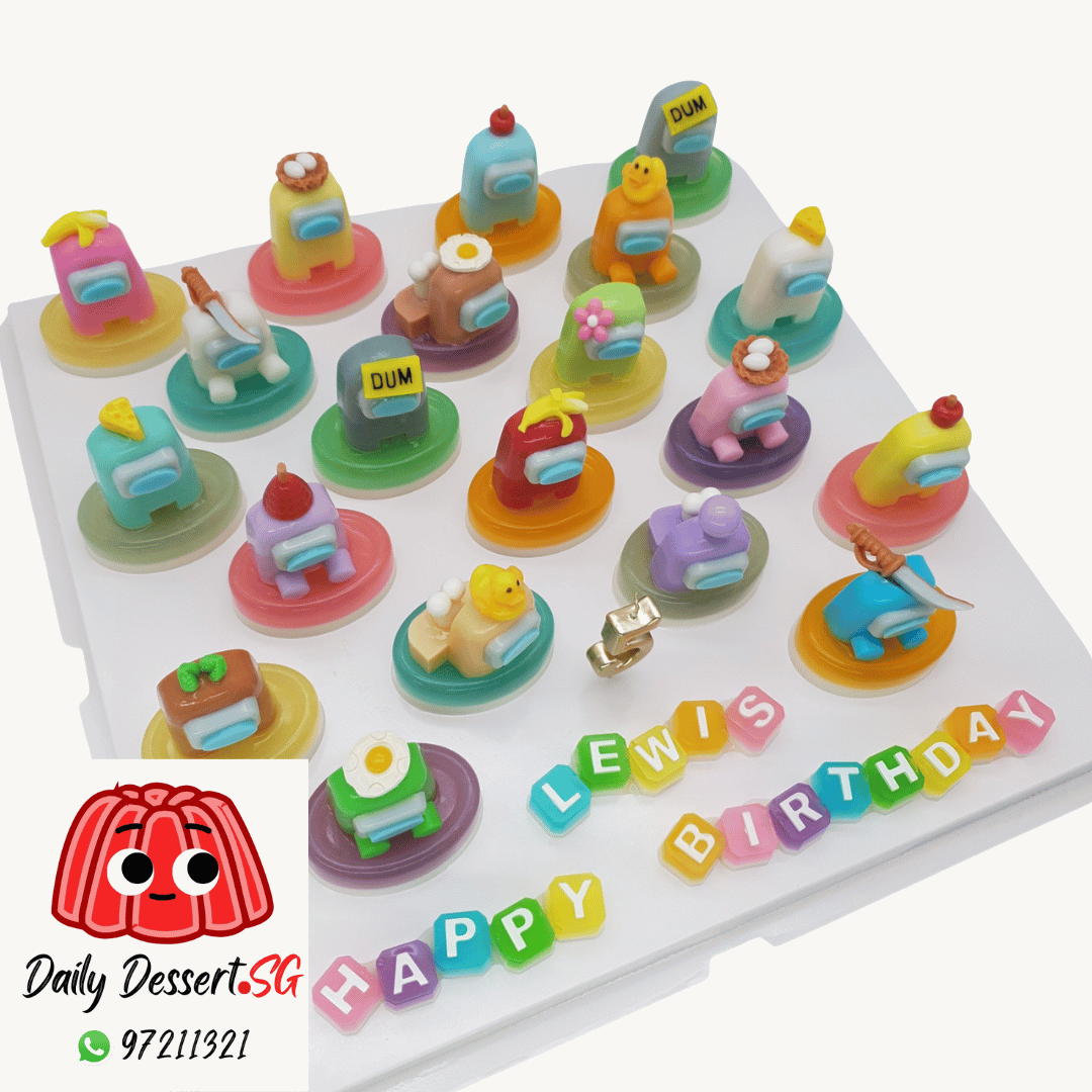 Jelly Cake - Among Us - 22 Mini Bites and Wording