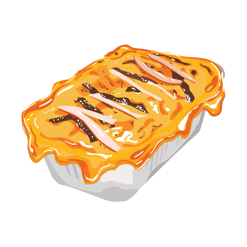 Cheese Baked Rice with Chicken Sausage