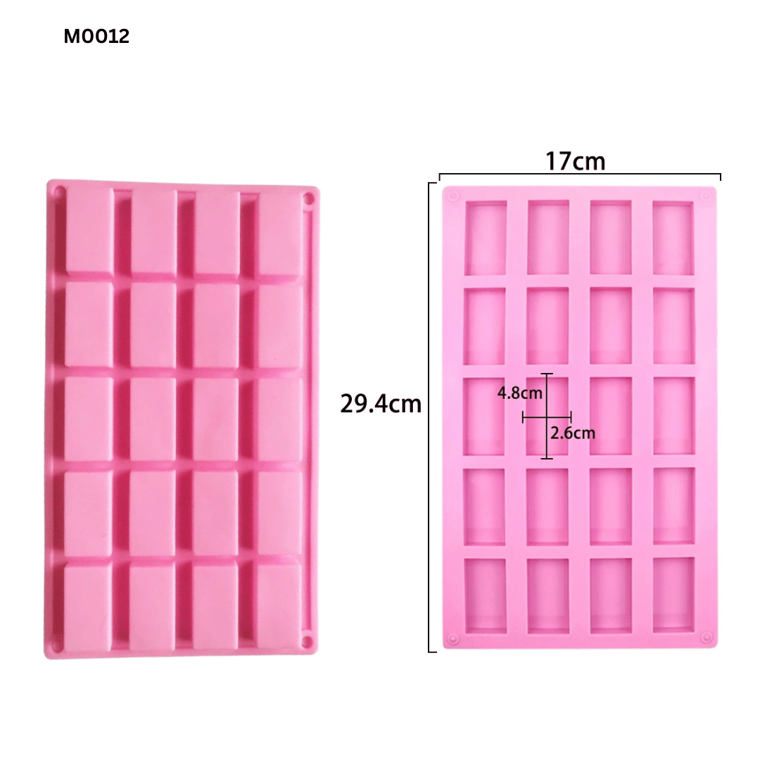 B002 M0012 | Silicone Mold Financier Rectangle Bar 12 Cast
