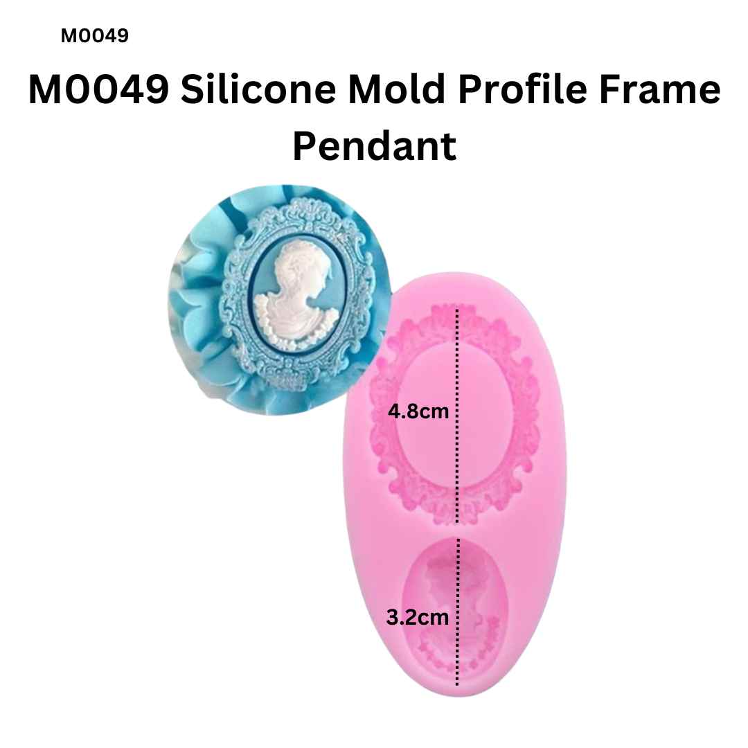 M0049 Silicone Mold Profile Frame Pendant