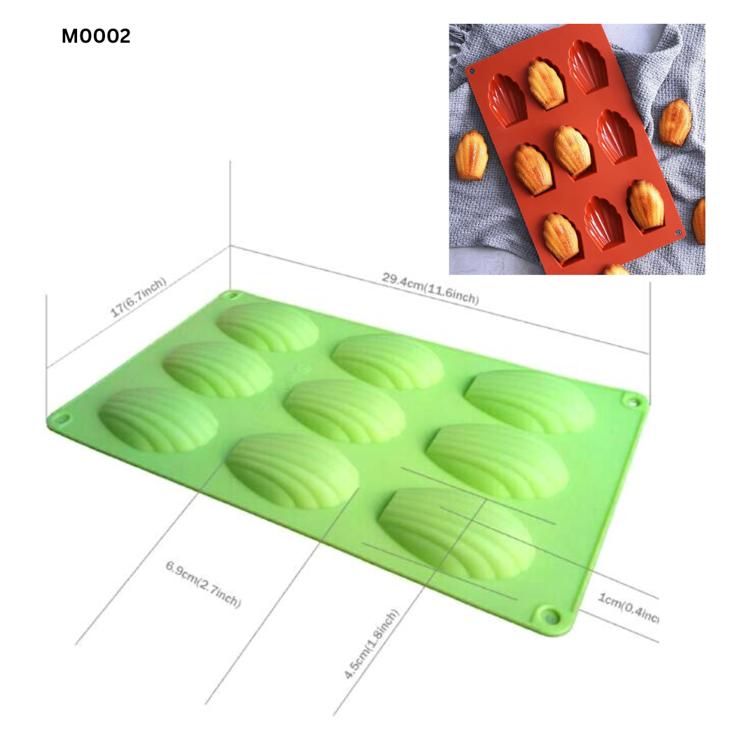 B001 M0002 | Silicone Mold Madeleine 9 cast