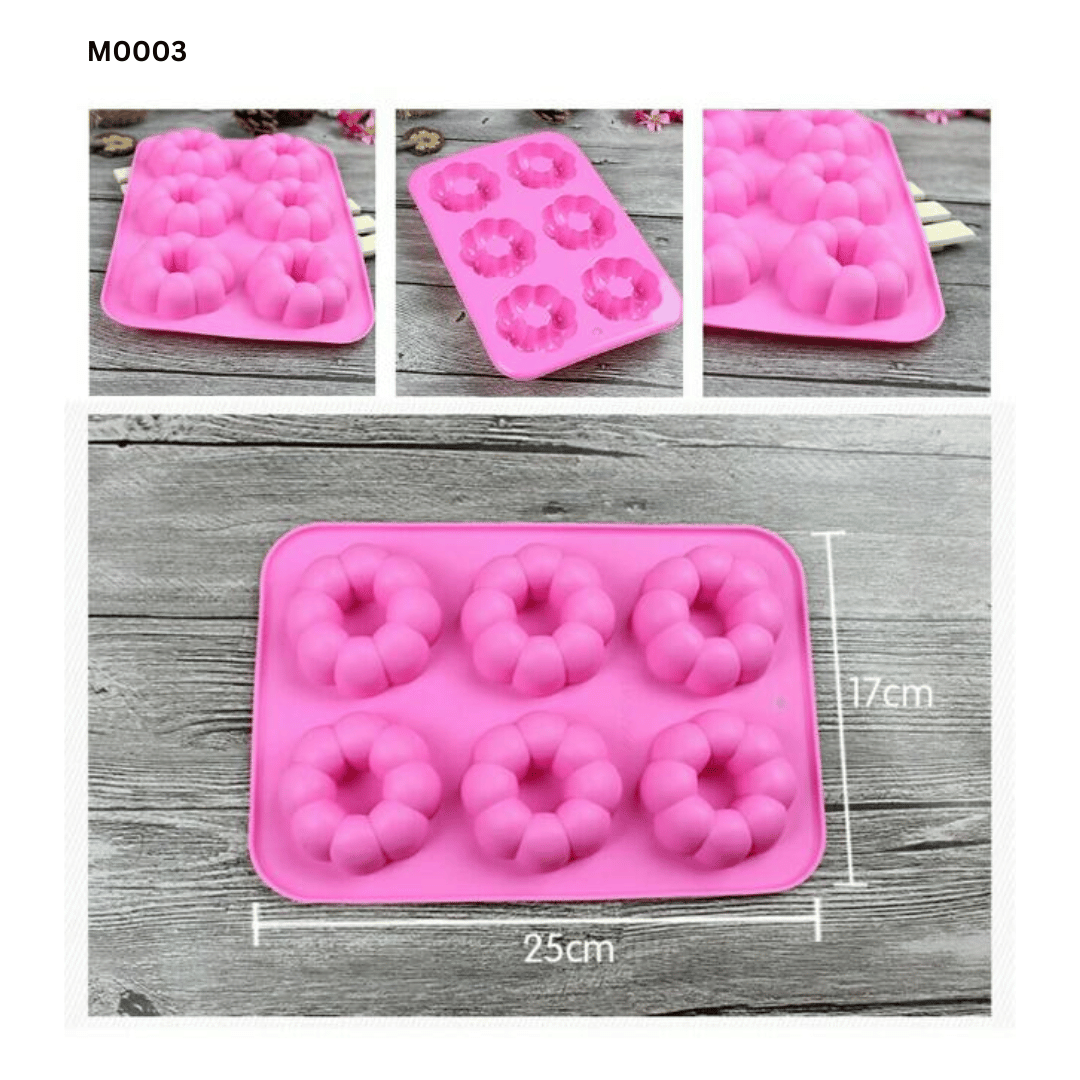B001 M0003 | Silicone Mold Flower Donut 6 cast