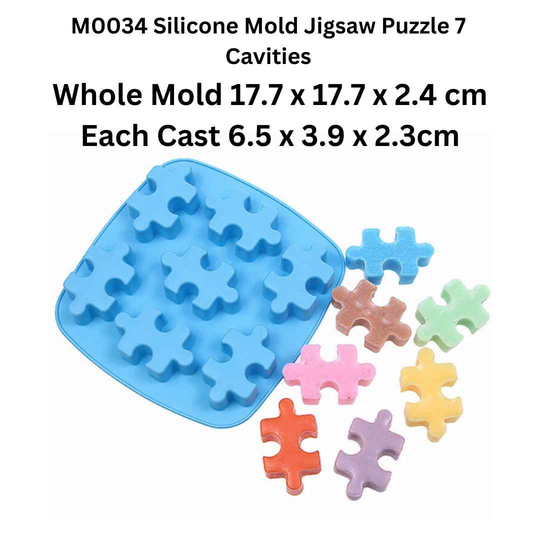 M0034 Silicone Mold Jigsaw Puzzle 7 Cavities
