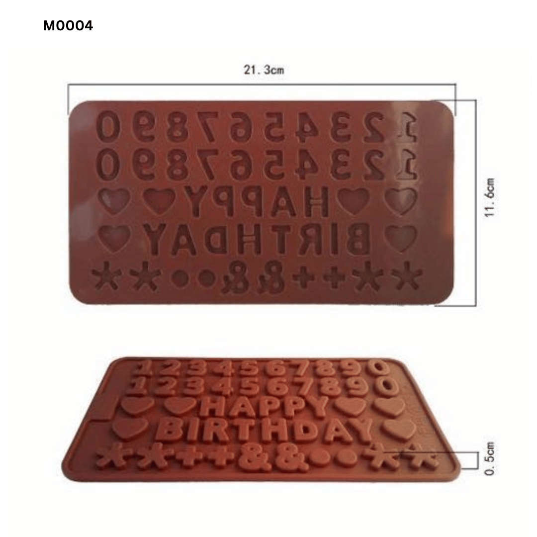 B001 M0004 | Silicone Mold Happy Birthday Letters and Numbers