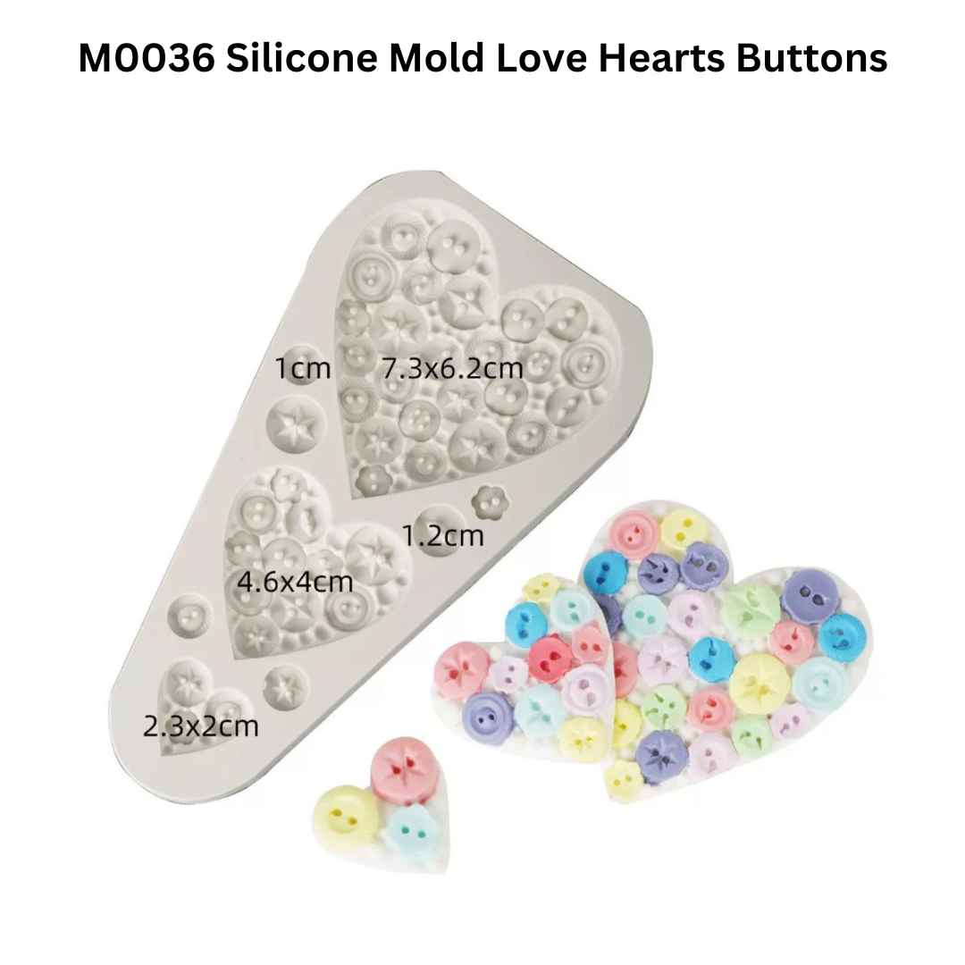 M0036 Silicone Mold Love Hearts Buttons