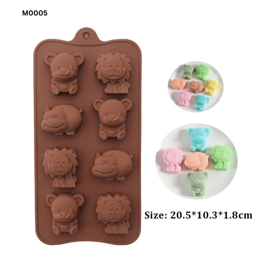 B001 M0005 | Silicone Mold Zoo Animals 8 Cast