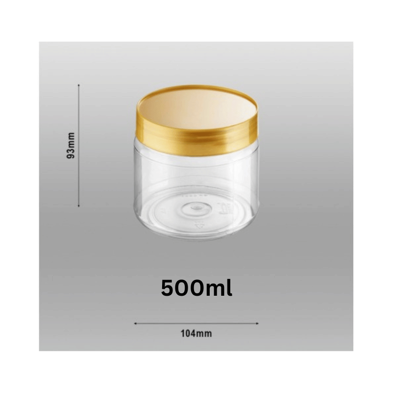 Plastic Container Gold Plastic Lid 500ml 20pcs