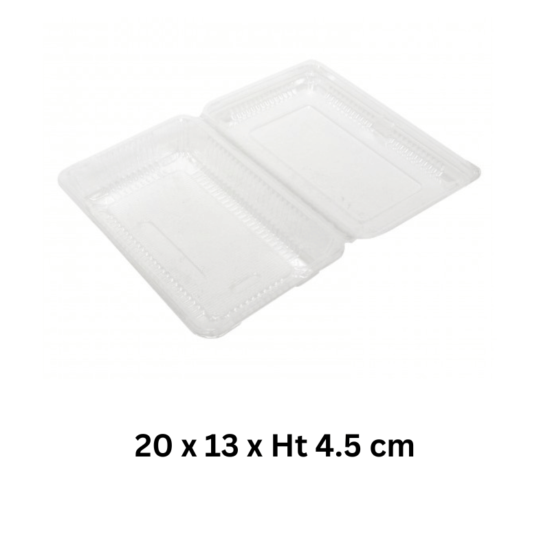 Rectangle Plastic Disposable Box Ht 4.5cm 20pc