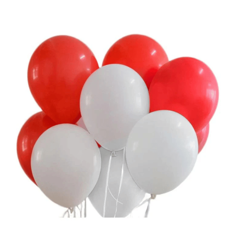 Red & White Latex Balloons 40pc