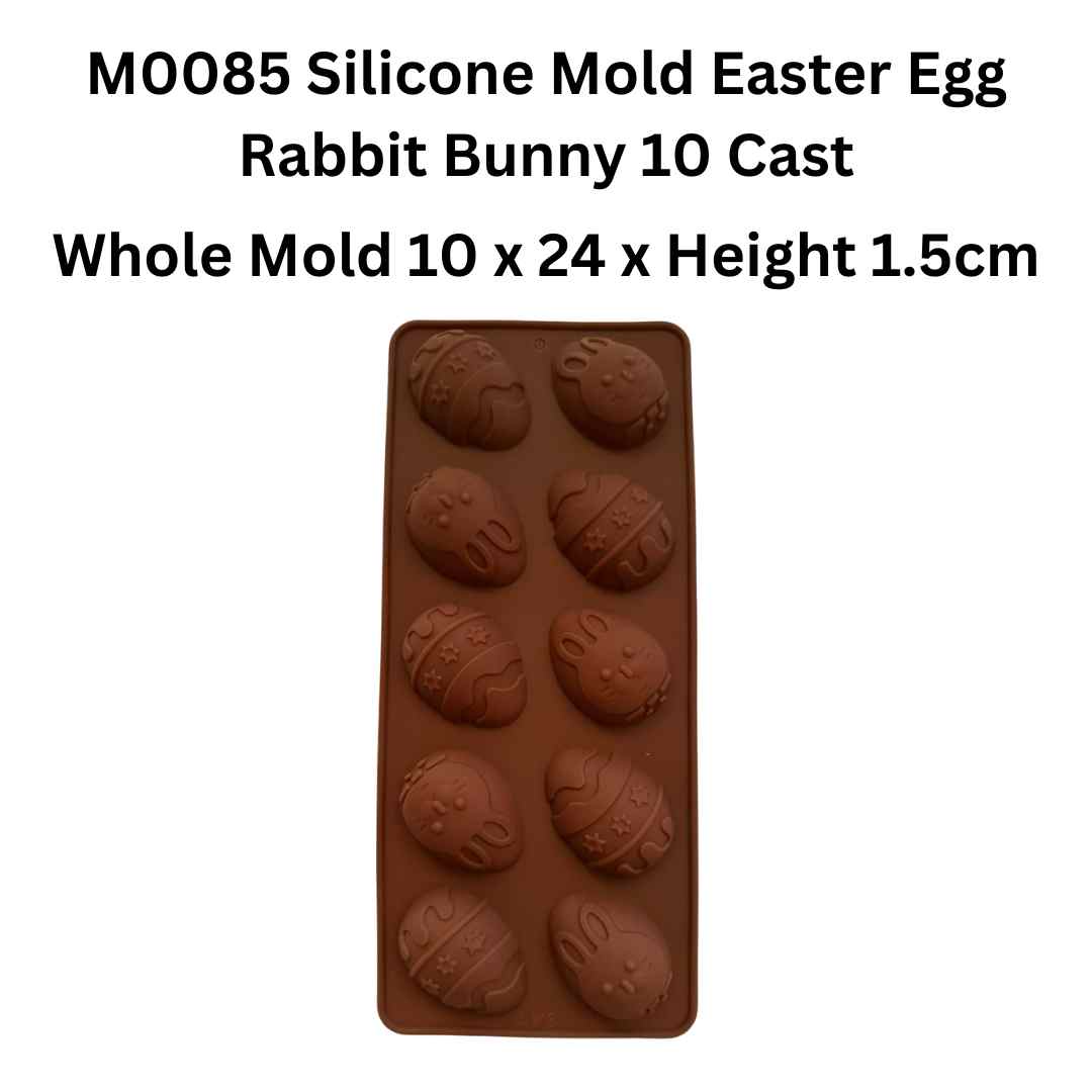 M0085 Silicone Mold Easter Egg Rabbit Bunny 10 Cast