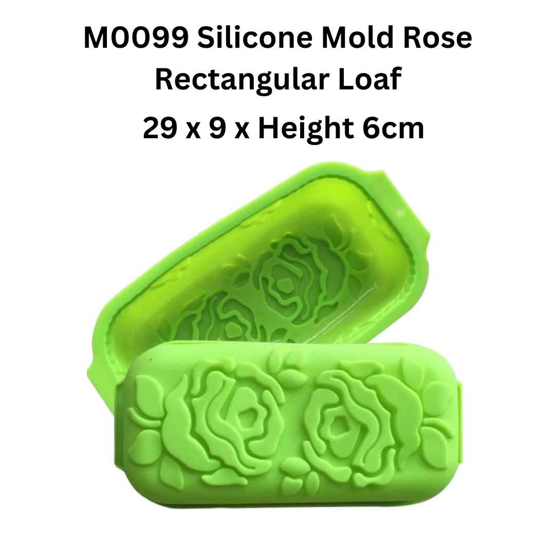 M0099 Silicone Mold Rose Rectangular Loaf