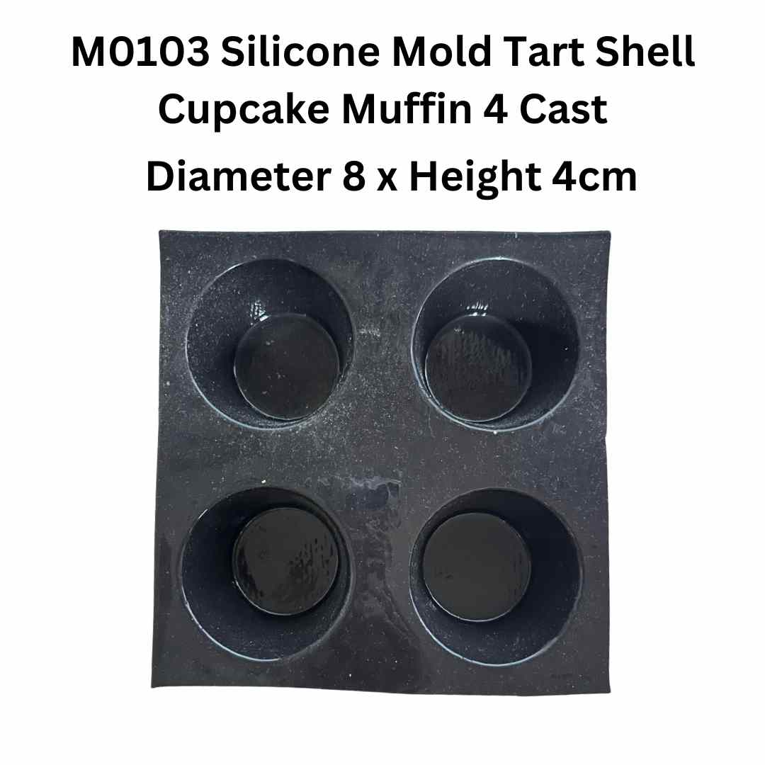 M0103 Silicone Mold Tart Shell Cupcake Muffin 4 Cast