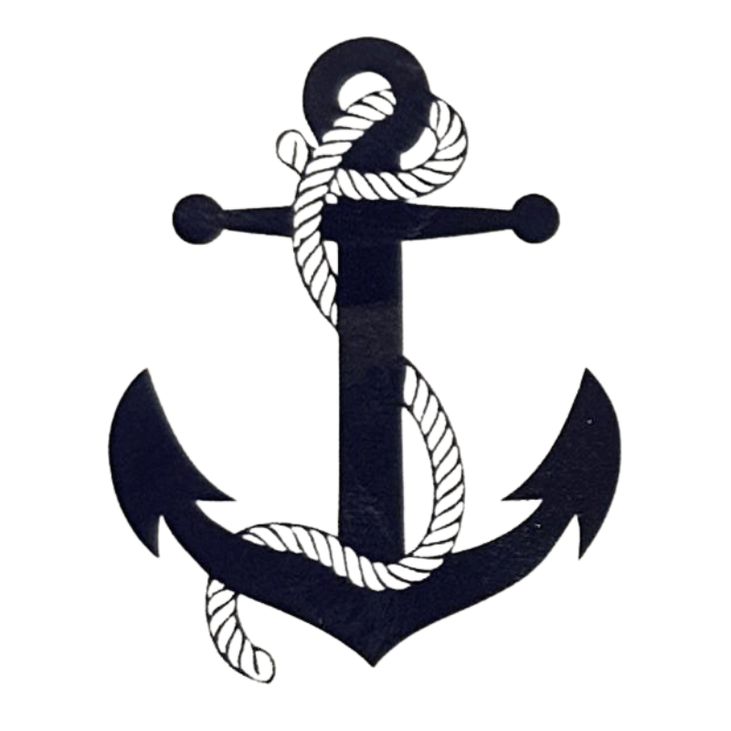 Sticker Label Anchor Transparent Background Round Dia 4cm 200pc
