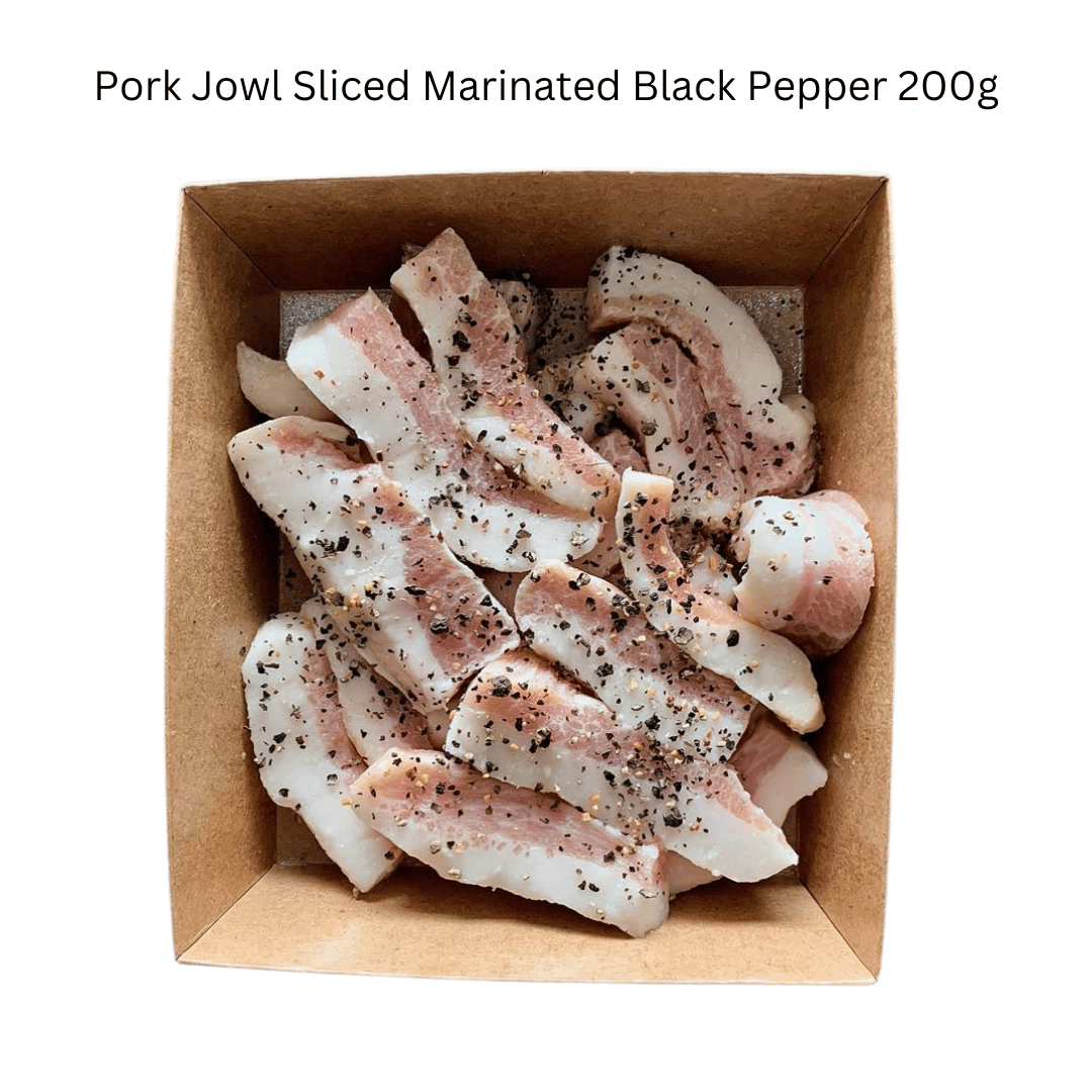 Pork Jowl Sliced Marinated Black Pepper 200g