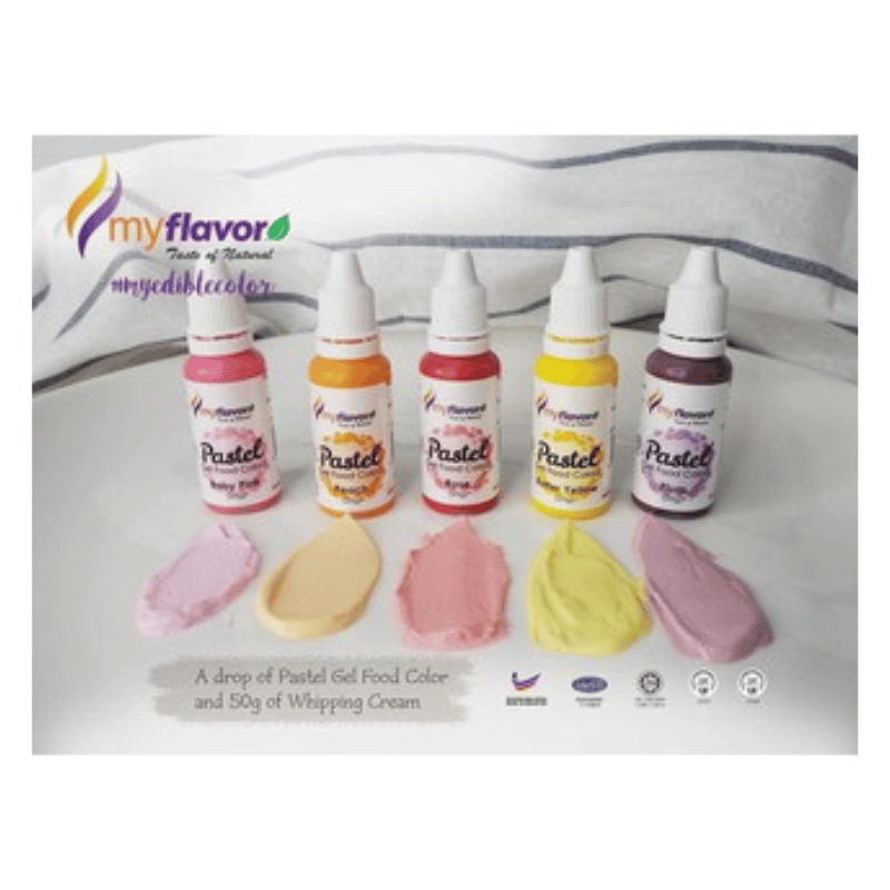 [Halal] MyFlavor Gel Food Colouring 5pc Set - Pastel Sunny Dreams