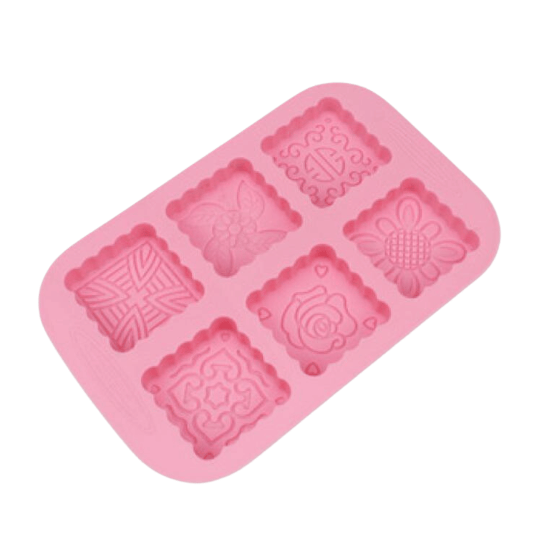 MM14176 | Square Mooncake Silicone Mold 6 Cast 6cm