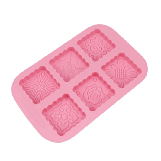 MM14176 | Square Mooncake Silicone Mold 6 Cast 6cm