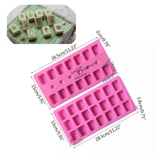 MM 10979 | Mahjong Tiles Silicone Mold 2pc Set