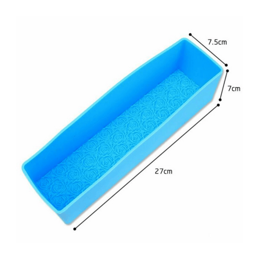 MM 11089 | Long Block Rose Rectangle Loaf Bar Silicone Mold