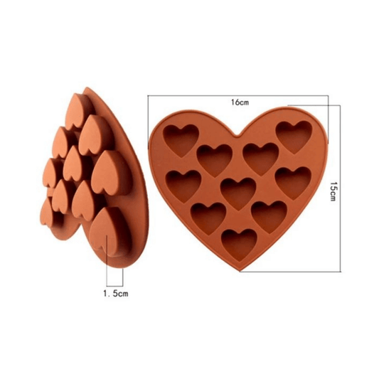 MM 11194 | Heart  Shape Silicone Mold 10 Cast