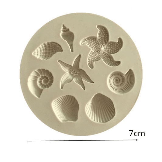 MM 10838 | Seashell Starfish Silicone Mold 8 Cast