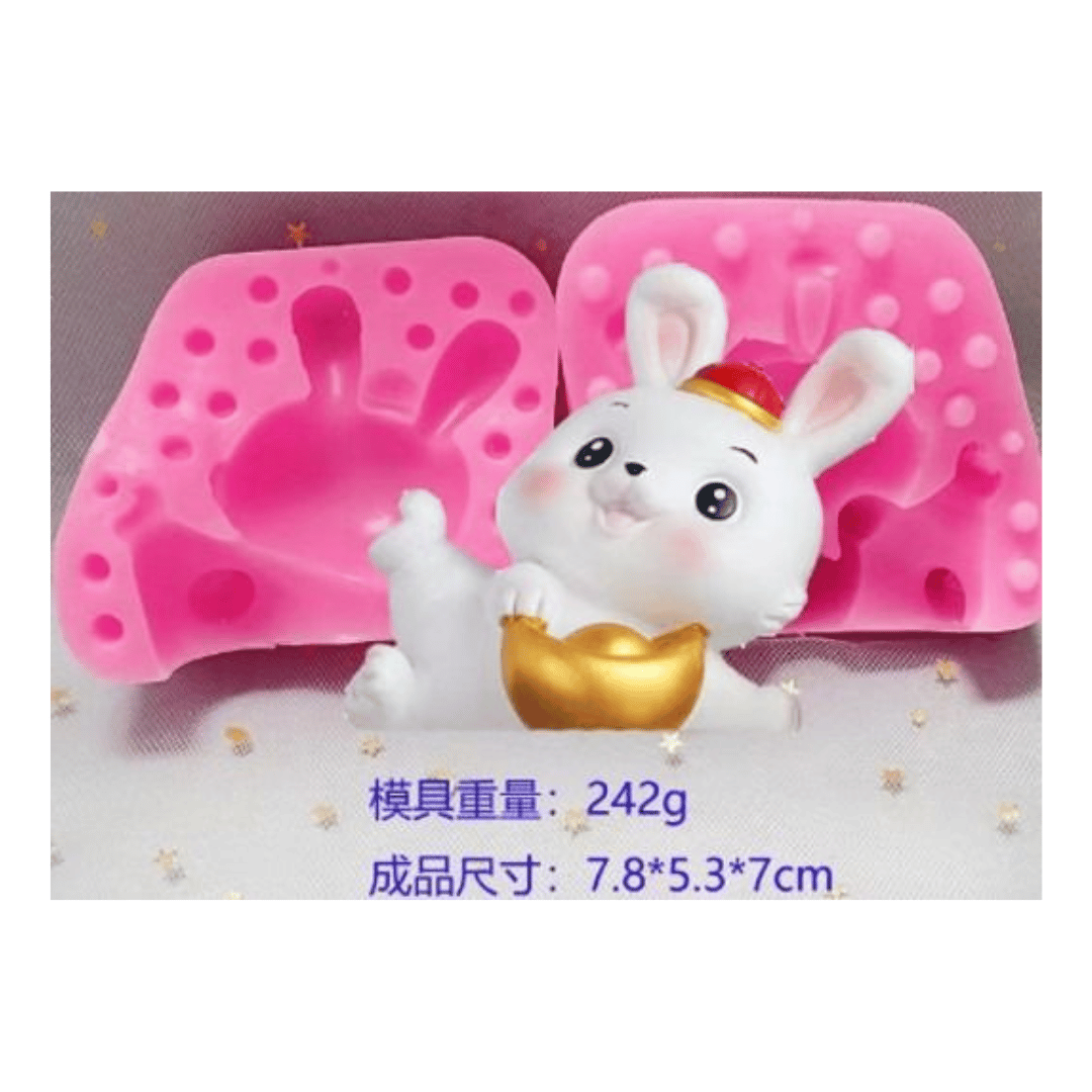 MM 16368 | Rabbit Gold Ingot Silicone Mold