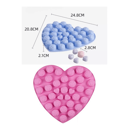 MM 10352 | Heart Shape Rose Love Silicone Mold