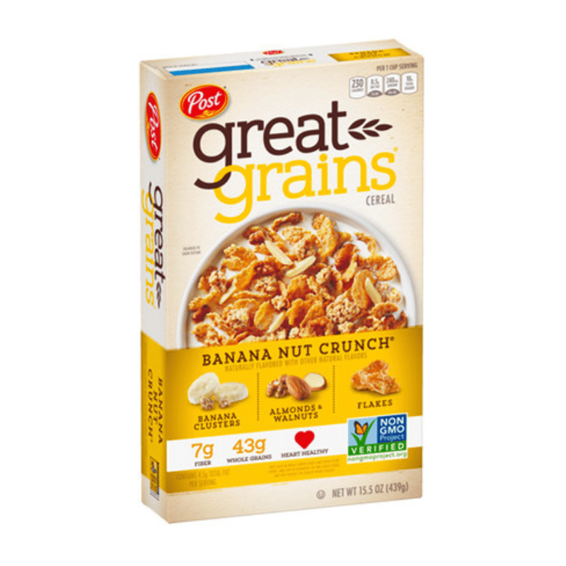 Post Great Grains Banana Nut Crunch Cereal 439g