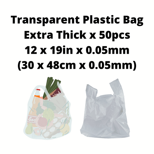 Translucent Thick Grocery Plastic Bag 50pcs