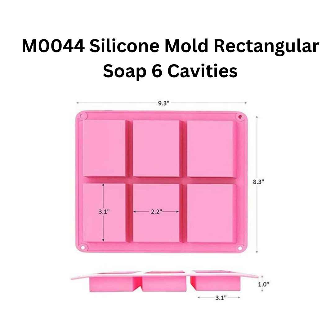 M0044 Silicone Mold Rectangular Soap 6 Cavities