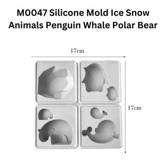 M0047 Silicone Mold Ice Snow Animals Penguin Whale Polar Bear