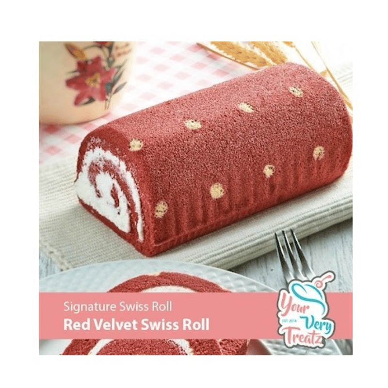 [Halal] Red Velvet Swiss Roll Cake