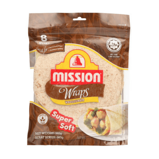 [Halal] Mission WHOLEMEAL Wraps 360g 8pcs