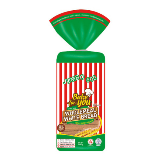 [Halal] Bake For You Jumbo Wholemeal White Bread 600g