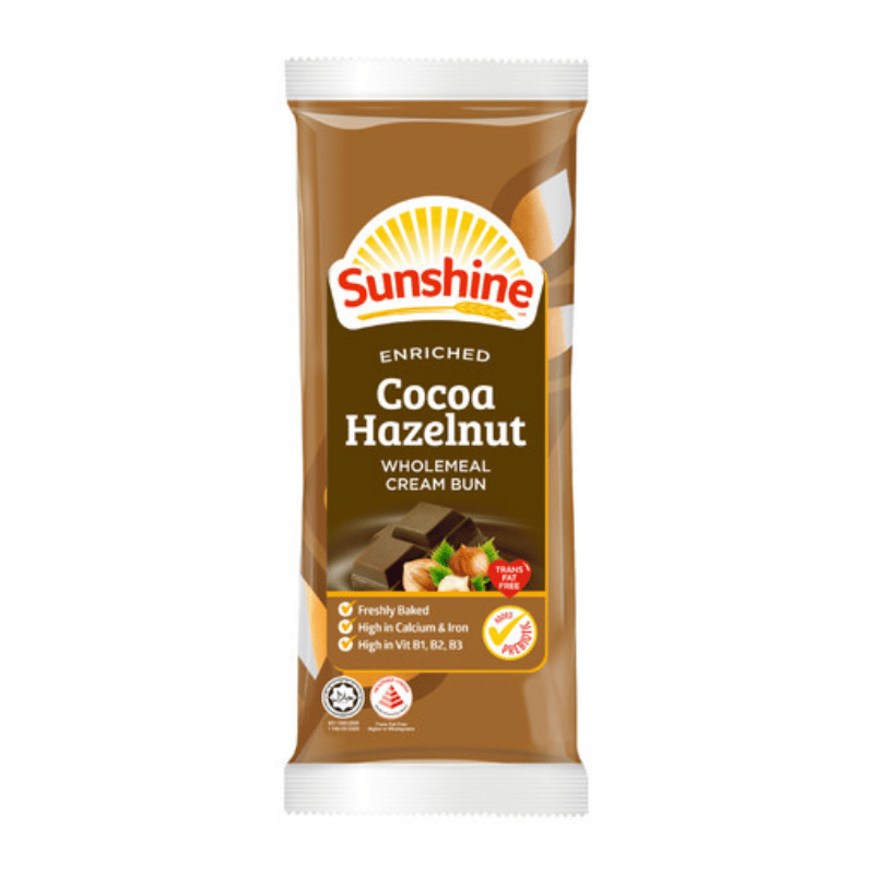 [Halal] Sunshine Cocoa Hazelnut Wholemeal Cream Bun 65g
