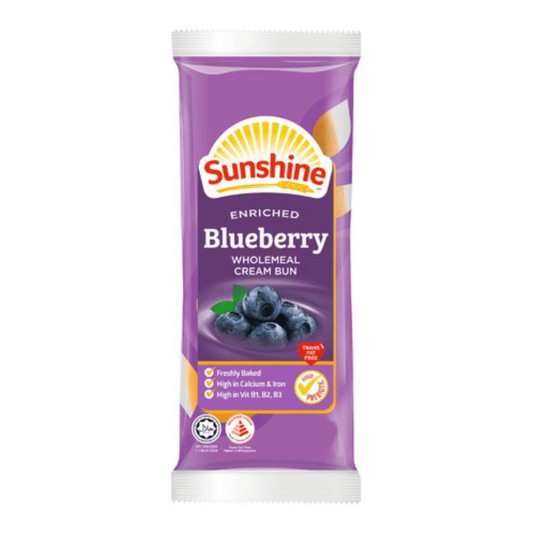 [Halal] Sunshine Blueberry Wholemeal Cream Bun 65g