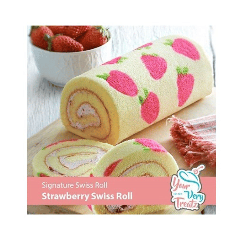 [Halal] Strawberry Swiss Roll Cake