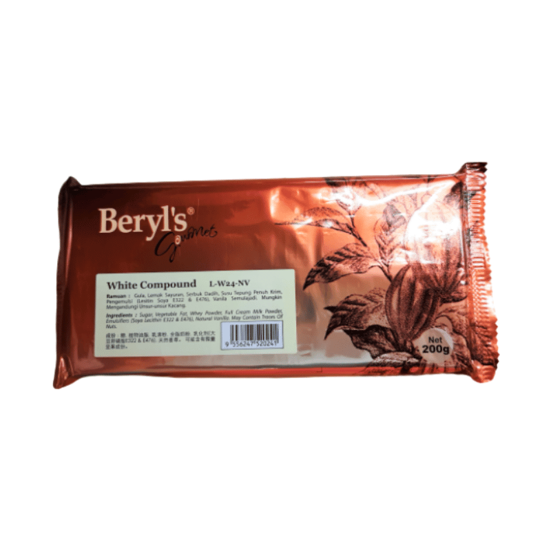 [Halal] Beryls White Chocolate Compound Bar 200g