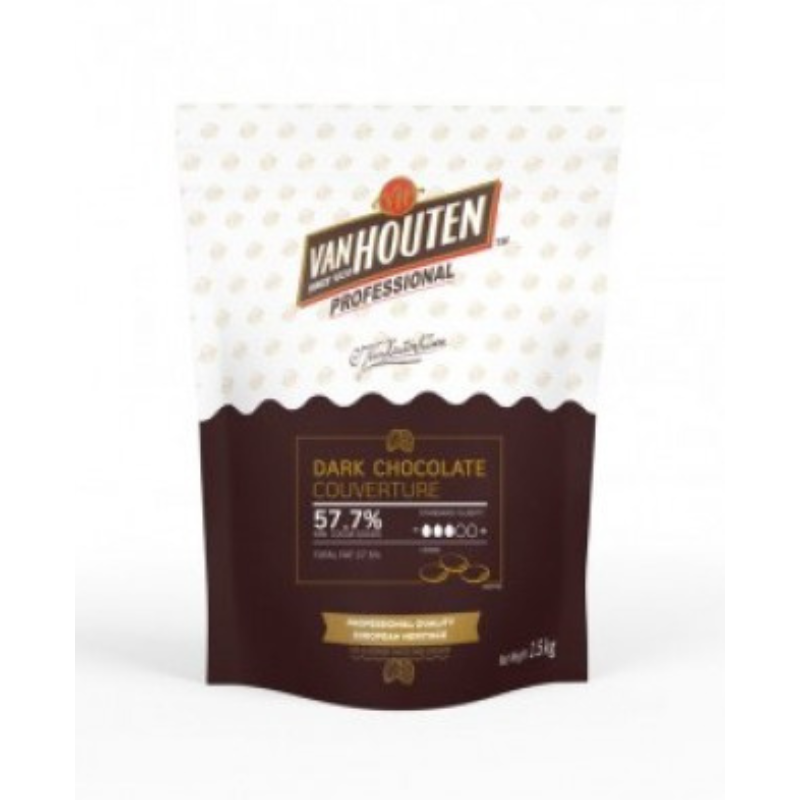[Halal] Van Houten Dark Chocolate Couverture Callets 57.7% 1.5kg