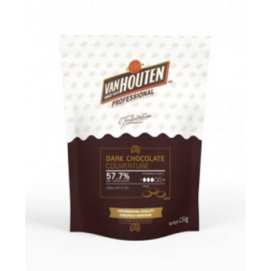 [Halal] Van Houten Dark Chocolate Couverture Callets 57.7% 1.5kg