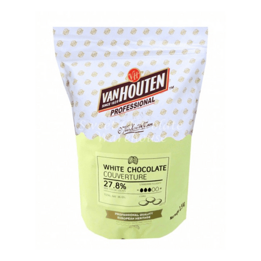 [Halal] Van Houten White Chocolate Couverture Callets 27.8% 1.5kg