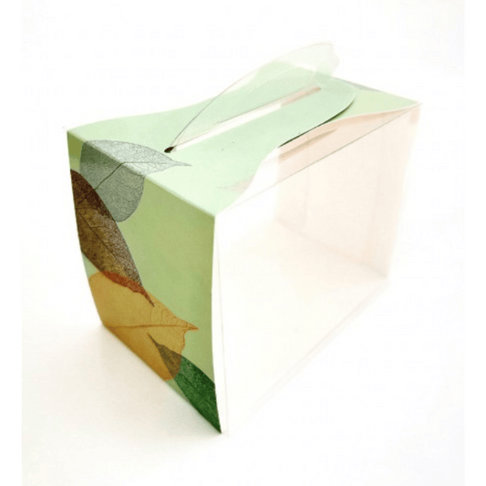 Green Leaves Slice Cake Box 12x8x10cm 5pc
