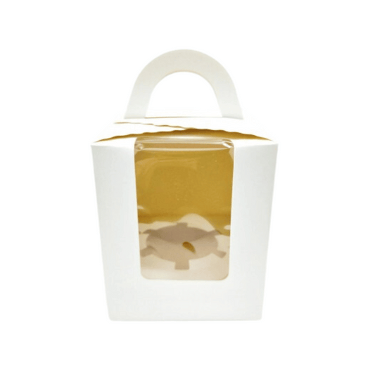 Cupcake Box Window Handle 1 Hole 10pcs