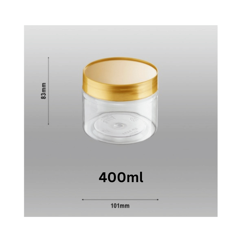 Plastic Container Gold Plastic Lid 400ml 20pcs