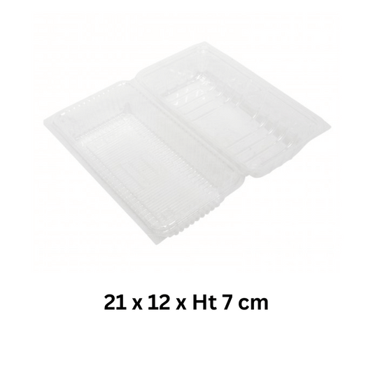 Rectangle Plastic Disposable Box With Lock Ht 7cm 20pc