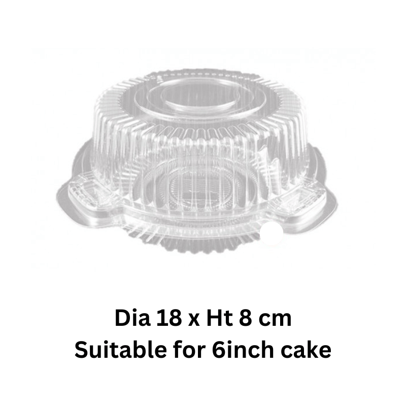 Round Cake Plastic Disposable Box Ht 8cm 20pc