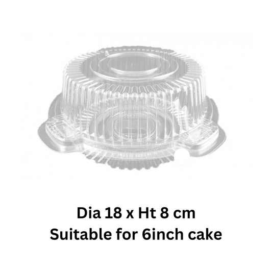 Round Cake Plastic Disposable Box Ht 8cm 20pc