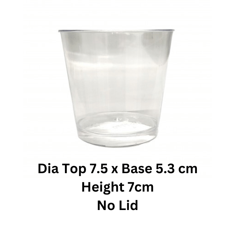 Round Plastic Disposable Jelly Cup Ht 7cm 25pc