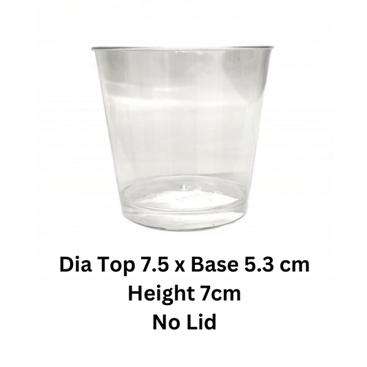 Round Plastic Disposable Jelly Cup Ht 7cm 25pc
