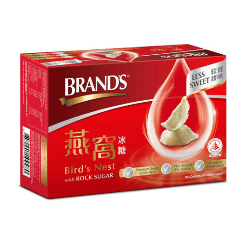 [Halal] Brand's Bird Nest With Rock Sugar Less Sweet 68ml x 6btl